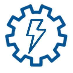 gear with electric bolt icon