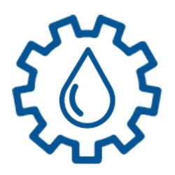 gear with water for hydraulics icon