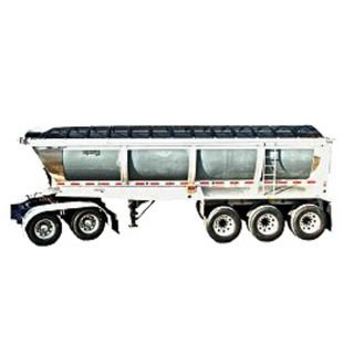 half round open top trailer with accordion tarp system