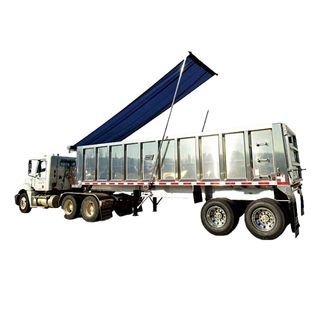 open top trailer with flip tarp system