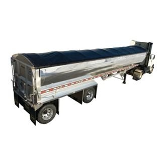 open top trailer with electric side roll tarp