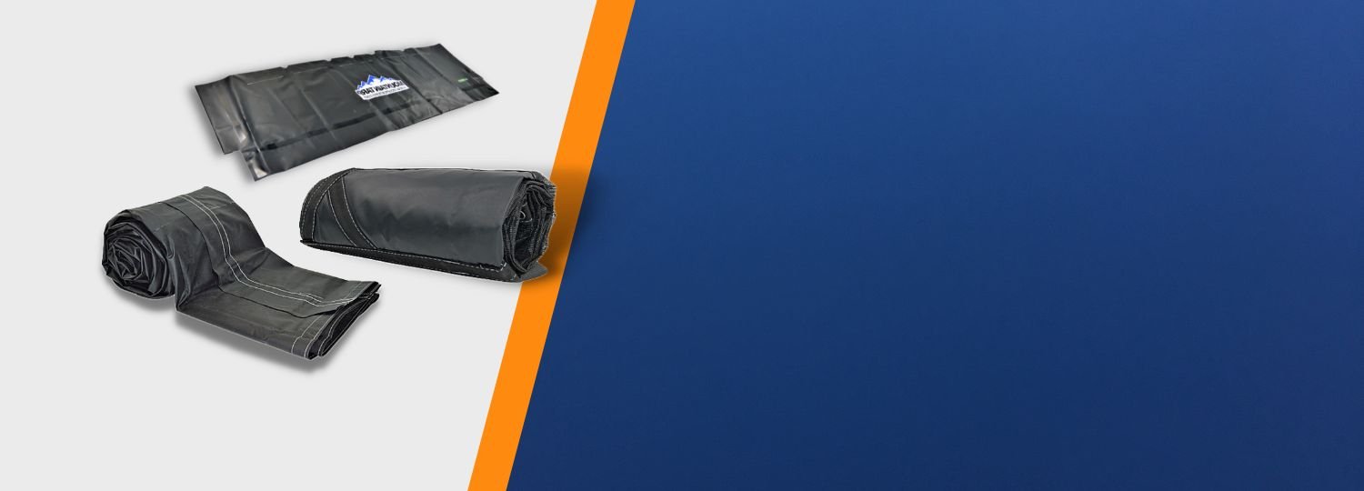 pile of mesh and vinyl tarps