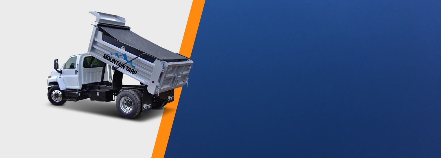 dump truck with mountain tarp system