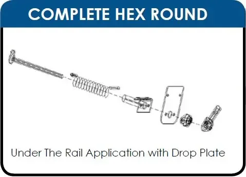 Hex Chrome Round Underbody Assembly with Arm Plug (Driver Side)