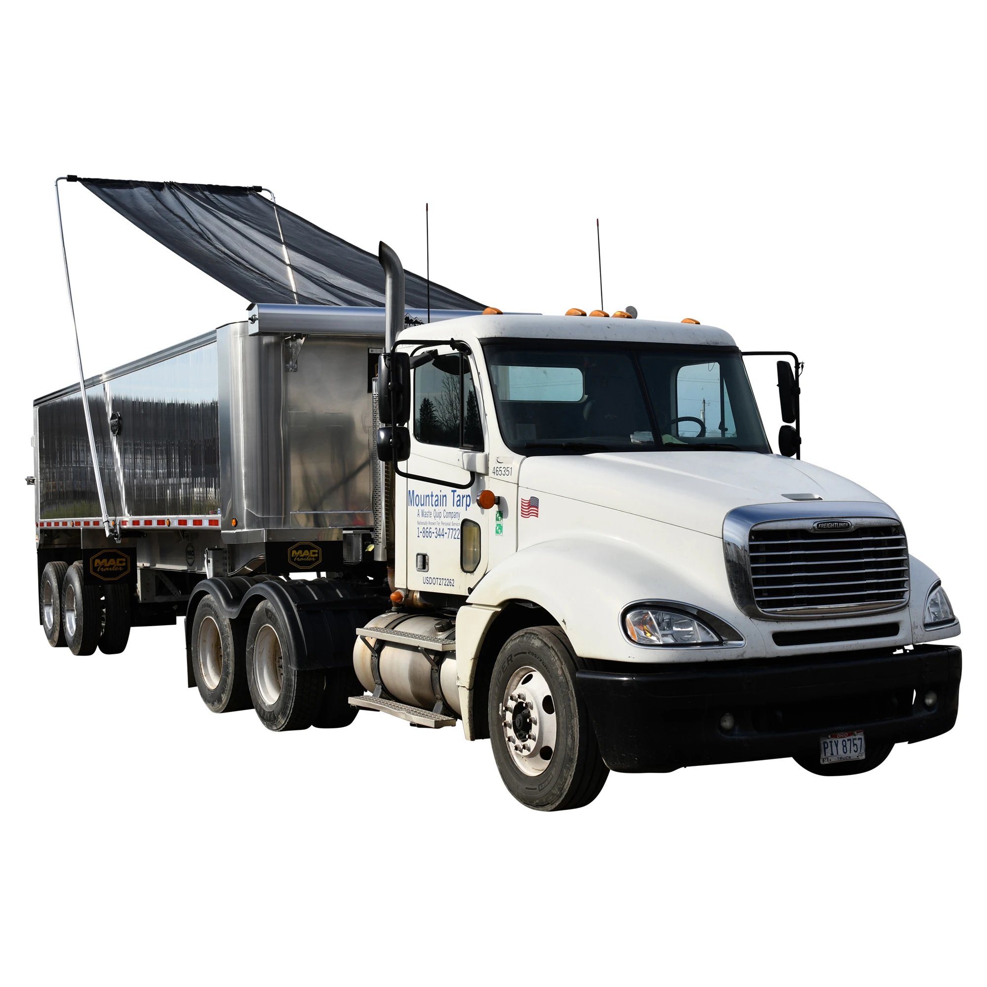 102" Electric Telescoping Flip Tarp for Trailers with 3900lb Torsion Spring