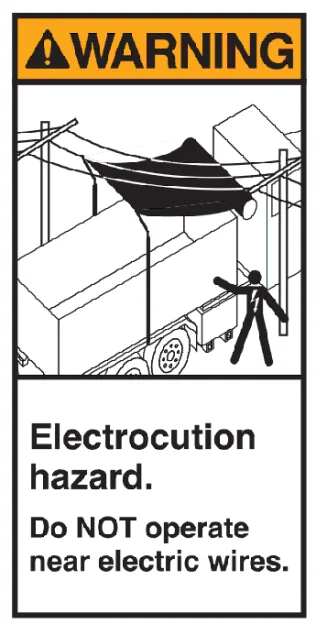 Overhead Powerline Warning Decal (General)