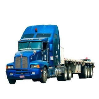 flatbed truck with trailer