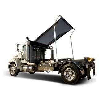 roll off truck with pioneer coverall tarp system